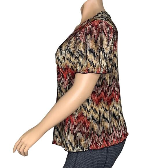 Lane Bryant Blouse Short Sleeve Multicolor Tribal Print Pullover Size 14/16 - Picture 5 of 9